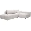 Image de Canapé d'angle droit ouvert convertible en tissu texturé beige MINTURNO