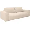 Image de Canapé 3 places convertible express en tissu beige - Couchage 140 cm - Matelas 16 cm mémoire de forme POGLO