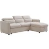 Image de Canapé d'angle convertible et réversible en tissu beige MANUKO