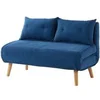 Image de Canapé convertible 2 places VALERIO - Tissu bleu - Dossier inclinable - L120 x P74 x H74 cm