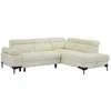 Image de Canapé d'angle droit convertible TICOUTA - Tissu texturé blanc cassé - L256xP208xH85cm