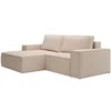 Image de Petit canapé d'angle gauche convertible en tissu texturé beige AMELIA