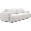 Image de Canapé 4 places convertible en tissu chenille blanc ivoire MONELIA