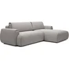 Image de Canapé d'angle droit convertible en tissu chenille gris MONELIA