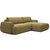Image de Canapé d'angle droit convertible en tissu chenille vert olive MONELIA