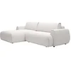 Image de Canapé d'angle gauche convertible en tissu chenille blanc ivoire MONELIA