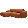 Image de Canapé d'angle gauche convertible en tissu chenille terracotta MONELIA
