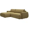 Image de Canapé d'angle gauche convertible en tissu chenille vert olive MONELIA