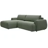 Image de Canapé d'angle gauche convertible en tissu chenille vert sapin MONELIA