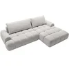 Image de Canapé d'angle droit convertible en tissu chenille gris clair FARNETA