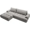 Image de Canapé d'angle gauche convertible en tissu chenille gris FARNETA