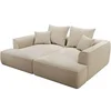 Image de Canapé 3 places confort assise profonde en tissu chenille beige PINETA