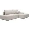 Image de Canapé d'angle droit ouvert convertible en tissu texturé beige DAVISO