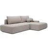 Image de Canapé d'angle droit ouvert convertible en tissu texturé taupe DAVISO