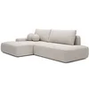 Image de Canapé d'angle gauche ouvert convertible en tissu texturé beige DAVISO