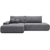 Image de Canapé d'angle gauche ouvert convertible en tissu texturé gris DAVISO
