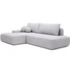 Image de Canapé d'angle gauche ouvert convertible en tissu texturé gris clair DAVISO
