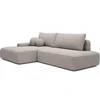 Image de Canapé d'angle gauche ouvert convertible en tissu texturé taupe DAVISO