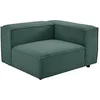 Image de Fauteuil d'angle droit en velours côtelé vert RUZOLO