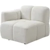 Image de Fauteuil d'angle gauche en tissu texturé blanc cassé CARLIVI