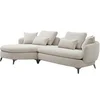 Image de Canapé d'angle gauche PIPANI - Tissu chenille beige - 3 places - Déhoussable
