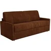 Image de Canapé 4 places convertible express en tissu terracotta - Couchage à lattes larges 160 cm - Matelas 14 cm CALIFE