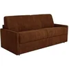 Image de Canapé 2 places convertible express en tissu terracotta - Couchage à lattes larges 120 cm - Matelas 22 cm avec mémoire de forme CALIFE