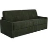 Image de Canapé 3 places convertible express en tissu vert sapin - Couchage à lattes larges 140 cm - Matelas 18 cm CALIFE