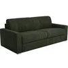Image de Canapé convertible express 3 places CALITO en tissu vert Couchage 140 cm Matelas 14 cm