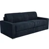 Image de Canapé convertible express CALITO 3 places en tissu bleu - Couchage 140 cm - Matelas 22 cm mémoire de forme
