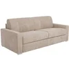 Image de Canapé convertible express CALITO 3 places en tissu beige - Couchage lattes larges 140 cm - Matelas 18 cm