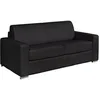 Image de Canapé 4 places convertible express CALITO en cuir de buffle noir - Couchage 160 cm - Matelas 18 cm