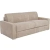 Image de CALITO Canapé convertible express 4 places en tissu beige - Couchage lattes larges 160 cm - Matelas 22 cm mémoire de forme