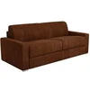 Image de Canapé 4 places convertible express CALITO en tissu terracotta - Couchage 160 cm - Matelas 22 cm mémoire de forme