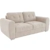 Image de Canapé 3 places convertible express en tissu beige - Couchage 140 cm - Matelas 18 cm - BOLIPO