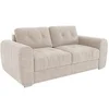Image de Canapé 3 places convertible express en tissu beige - Couchage à lattes larges 140 cm - Matelas 22 cm avec mémoire de forme - BOLIPO