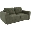 Image de Canapé 3 places convertible express en tissu vert - Couchage à lattes larges 140 cm - Matelas 14 cm - BOLIPO