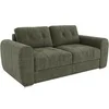 Image de Canapé 3 places convertible express en tissu vert - Couchage à lattes larges 140 cm - Matelas 22 cm avec mémoire de forme - BOLIPO