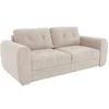 Image de Canapé 4 places convertible express en tissu beige - Couchage à lattes large 160 cm - Matelas 18 cm - BOLIPO