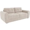 Image de Canapé 4 places convertible express en tissu beige - Couchage à lattes large 160 cm - Matelas 22 cm avec mémoire de forme - BOLIPO