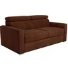 Image de Canapé 3 places convertible express en tissu terracotta - Couchage à lattes larges 140 cm - Matelas 22 cm avec mémoire de forme VIZIR