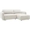 Image de Canapé d'angle droit PLUFATI convertible coulissant en tissu chenille blanc cassé 4 places L230xP165xH83 cm