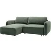Image de Canapé d'angle PLUFATI gauche convertible tissu chenille vert sapin 4 places L230 x P165 x H83 cm