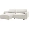 Image de Canapé d'angle gauche PLUFATI convertible coulissant en tissu chenille blanc cassé 4 places L230xP165xH83 cm
