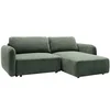 Image de Canapé d'angle PLUFATI droit convertible tissu chenille vert sapin 4 places L230 x P165 x H83 cm