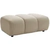 Image de Pouf FRIDORA en polyester matelassé beige 105x70x43 cm