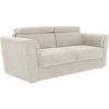 Image de Canapé 3 places convertible express en tissu texturé beige - Couchage 140 cm - Matelas 14 cm - RIZORA