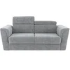 Image de Canapé 3 places convertible express en tissu texturé gris - Couchage à lattes larges 140 cm - Matelas 14 cm -RIZORA