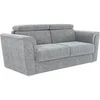 Image de Canapé 3 places convertible express en tissu texturé gris - Couchage 140 cm - Matelas 18 cm - RIZORA