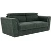 Image de Canapé 3 places convertible express en tissu texturé vert - Couchage à lattes larges 140 cm - Matelas 18 cm - RIZORA